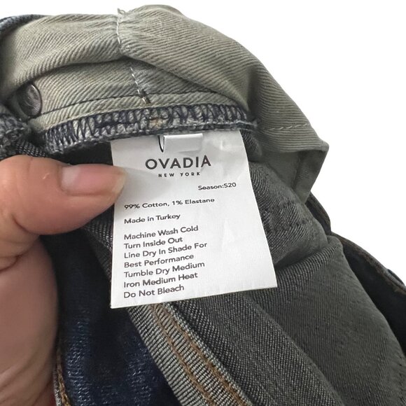 Ovadia New York Mens Medium Wash Distressed Slim 002 Stretch Jeans Size 34 NEW - Picture 5 of 7